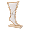 CHGCRAFT 1 Set Foot Shaped Anklet Display Stands Wooden Necklace Holder Foot Display Storage Showcase Stand for Ankle Jewellery Display, Antique White, 8.27x 2.76x 11.22 inch