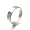 316 Surgical Stainless Steel Adjustable Ring Components, with Loop, Stainless Steel Color, 3.5~5.5mm, Hole: 2mm, Inner Diameter: 17mm