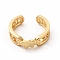 Cubic Zirconia Butterfly Open Cuff Ring, Golden Brass Jewelry for Women, Cadmium Free & Lead Free, Clear, Inner Diameter: 18mm
