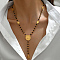 Fashionable and Elegant Vintage Brass Metal Coin Pendant Women's Necklaces, Real 18K Gold Plated, 20.67 inch(52.5cm)