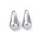 Brass Pendants, Cadmium Free & Nickel Free & Lead Free, Teardrop Charms, Real Platinum Plated, 10.5x5x5mm, Hole: 0.8mm