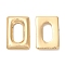 Brass Linking Rings, Cadmium Free & Nickel Free & Lead Free, Rectangle, Real 18K Gold Plated, 12x8x2mm, Inner Diameter: 3x7mm