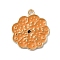 Thanksgiving Day Golden Tone Alloy Enamel Pendants, Pumpkin, 22x19.5x1.5mm, Hole: 1.8mm
