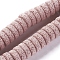 Natural Lava Rock Beads Strands, Dyed, Flat Round/Disc, Pink, 15~16x5~6mm, Hole: 2mm, about 34 pcs/Strand, 7.80''(19.8 cm)