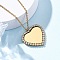 304 Stainless Steel Micro Pave Cubic Zirconia Pendant Necklaces for Women, Ion Plating(IP), Golden, Heart, 18.11 inch(46cm)