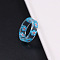 Transparent Resin Finger Rings, Flower, Light Sky Blue, Inner Diameter: 16mm