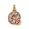 Brass Micro Pave Cubic Zirconia Pendants, Nickel Free, Real 18K Gold Plated, Colorful, Letter Q, 18.5~24x12.5~25.5x5~5.5mm, Hole: 5x3mm