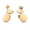 Ion Plating(IP) 304 Stainless Steel Stud Earring Findings, with Loop and Flat Plate, Ear Nuts/Earring Backs, Flat Round, Golden, 12x12x1mm, Hole: 1.4mm
