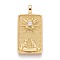 Brass Micro Pave Clear Cubic Zirconia Pendants, Real 18K Gold Plated, Tarot Card Charms, The Moon, The Moon XVIII, 30x15x4mm, Hole: 3~4mm