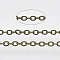 Brass Coated Iron Cable Chains, Soldered, with Spool, Flat Oval, Antique Bronze, 2.2x1.7x0.3mm, about 39.37 Feet(12m)/roll