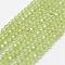 Natural Peridot Bead Strands, Faceted, Round, 3mm, Hole: 0.5mm, about 120~124pcs/strand, 38cm