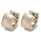 202 Stainless Steel Wide Band Hoop Earring, with 304 Stainless Steel Pins for Women, Golden & Stainless Steel Color, 12.5x7mm