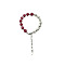Dyed Natural White Chalcedony Round Beaded Bracelet, Platinum, 7-1/8~9-1/8 inch(18~23cm)