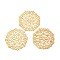 Iron Filigree Joiners, Etched Metal Embellishments, Flower, Golden, 50x50x0.5mm, Hole: 1.8mm