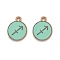 Alloy Enamel Pendants, Flat Round with Constellation/Zodiac Sign, Sagittarius, 22x18x2mm, Hole: 1.5mm