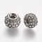 304 Stainless Steel Rhinestone Beads, Rondelle, Stainless Steel Color, Crystal, 11x8mm, Hole: 3mm