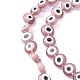 Ручной сглаза Lampwork плоские круглые пряди шарик LAMP-L058-8mm-03-3