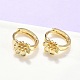 Серьги-кольца из латуни с цветком EJEW-Z102-02G-2