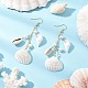 Серьги-подвески в форме ракушки EJEW-TA00639-1
