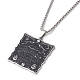 Квадратные ожерелья с подвеской из нержавеющей стали Word 201 NJEW-K253-26P-3