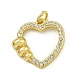 Подвески из кубического циркония с покрытием из латуни KK-U029-10G-02-1
