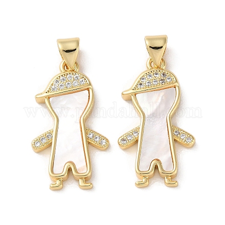 Латунные микропаве прозрачные подвески с фианитом KK-B083-28B-G-1