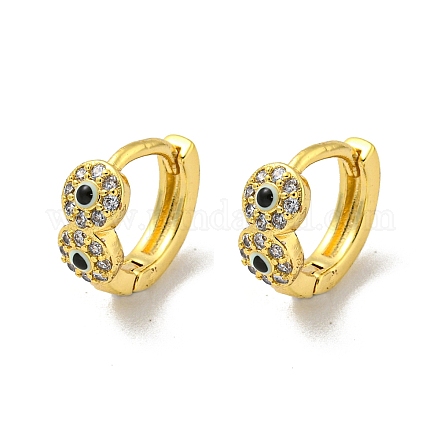 Серьги-кольца из латуни с микропаве из кубического циркония EJEW-C088-26G-02-1