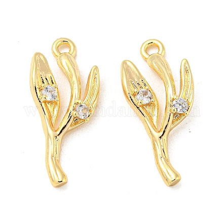 Кулон из латуни с прозрачным кубическим цирконием KK-H460-22G-1