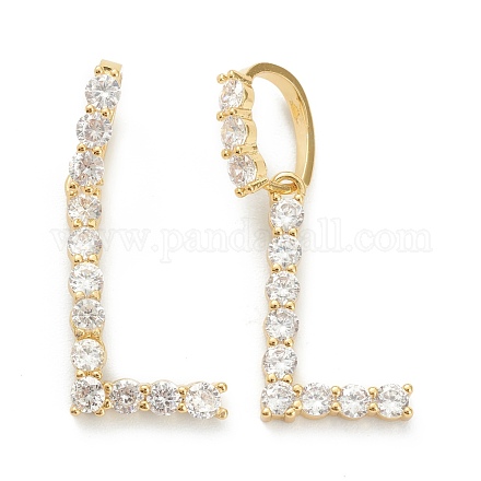 Латунные микропаве прозрачные подвески с фианитом ZIRC-J039-18G-L-1