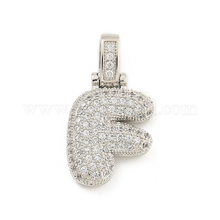 Латунные микропаве прозрачные подвески с фианитом KK-B099-01P-F-1