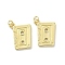 Brass Pendants, Tape Charms, with Jump Ring, Rack Plating, Long-Lasting Plated, Cadmium Free & Lead Free, Real 18K Gold Plated, 16.5x22x2mm, Hole: 3.5mm