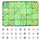 1350Pcs 27 Style Acrylic Beads, Glow in the Dark, with Enamel and Luminous, Horizontal Hole, Flat Round with Alphabet & Heart, Mixed Color, 6.5~7x3.5~4mm, Hole: 1.2~1.6mm, 50pcs/style
