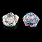 Transparent ABS Plastic Cabochons, AB Color Plated, Rose, Clear AB, 18x17x6.5mm