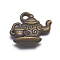 Alloy Pendants, Lead Free and Cadmium Free, Teapot, Antique Bronze, Size: about 13mm long, 12mm wide, 4mm thick, hole: 2mm