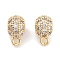 Brass with Cubic Zirconia Pendants, Cadmium Free & Nickel Free & Lead Free, Column, Clear, Real 18K Gold Plated, 11x6x8mm, Hole: 2.8mm and 1.6mm