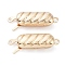Rack Plating Brass Box Clasps, Cadmium Free & Nickel Free & Lead Free, Long-Lasting Plated, Rectangle, Real 18K Gold Plated, 20x6x5mm, Hole: 1mm