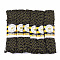 Polypropylene Fiber Ribbons, with Golden Metallic Cord, Wave Shape, Black, 7~8mm, 15yard/bundle, 6bundles/bag
