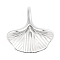 Non-Tarnish 304 Stainless Steel Charms, Ginkgo Leaf, Stainless Steel Color, 13x12.5x4mm, Hole: 2x3.5mm