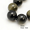 Natural Golden Sheen Obsidian Beads Strands, Round, 10mm, Hole: 1mm, about 38pcs/strand, 15 inch
