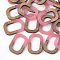 Resin & Walnut Wood Pendants, Oval, Hot Pink, 28x19.5x4mm, Hole: 1.5mm