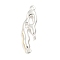 Brass Chandelier Component Links, Irregular Branch, Silver, 21.5x6x2.5mm, Hole: 1mm