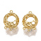 Brass Chandelier Components Links, Round, Nickel Free, Real 18K Gold Plated, 17.5x13x11mm, Hole: 1mm