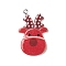 Christmas Theme Opaque Resin Pendants, Christmas Charms, with Platinum Tone Iron Loops, Deer, 37.5x24x3.5mm, Hole: 1.8mm