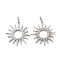Rack Plating Eco-Friendly Brass Micro Pave Cubic Zirconia Pendants, Long-Lasting Plated, Lead Free & Cadmium Free, Sun Charm, Platinum, 37x35x3mm, Hole: 6x3mm