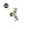 G23 Titanium with Clear Cubic Zirconia Internally Threaded Labrets, Moon, Golden, 8mm, Pin: 1.2mm
