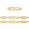 Brass Paperclip Chains, Flat Oval, Drawn Elongated Cable Chains, Soldered, Long-Lasting Plated, with Spool, Cadmium Free & Nickel Free & Lead Free, Golden, 6x2.6x0.4mm, about 16.4 Feet(5m)/roll