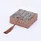 Wooden Bracelet Boxes, with Linen and Nylon Cord Tassel, Rectangle, Slate Gray, 10x10x3.7cm