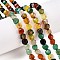 Natural Agate(Dyed) Beads Strands, Round, Faceted, Mixed Color, 5.5~6x5.5~6.5mm, Hole: 1mm, about 60~62pcs/strand, 14.17~14.88''(36~37.2cm)