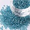 12/0 Glass Seed Beads, Silver Lined Round Hole, Round, Pale Turquoise, 2mm, Hole: 1mm, about 2000 beads/30g