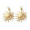 Ion Plating(IP) 304 Stainless Steel Pendants, with Jump Ring, Sun Charm, Real 18K Gold Plated, 18.5x15x2.5mm, Hole: 2.8mm